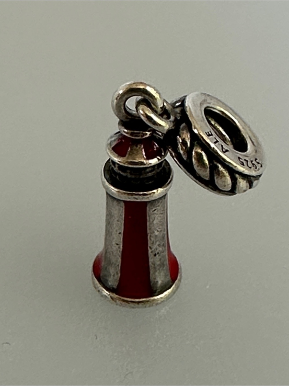 Pandora Red enamel and Silver Lighthouse Charm
